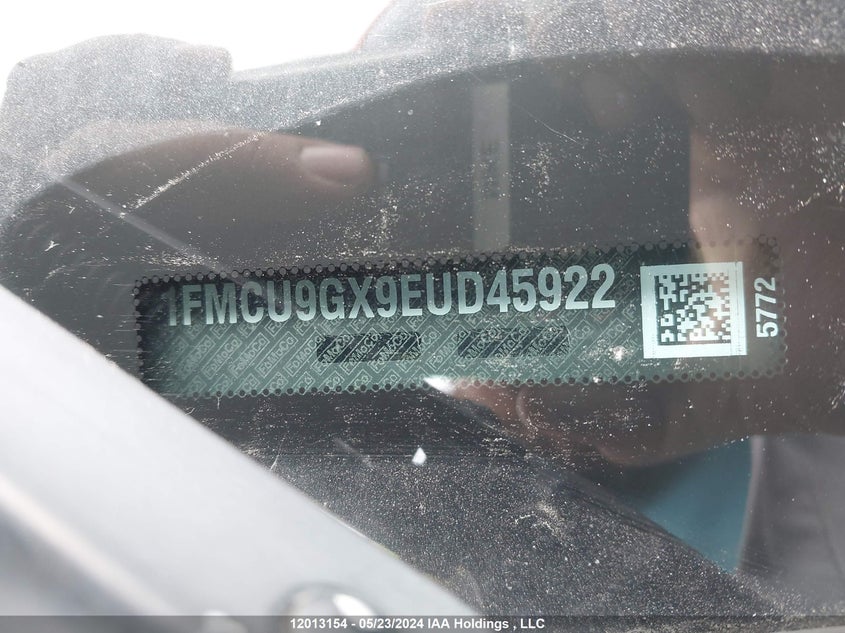 2014 Ford Escape Se VIN: 1FMCU9GX9EUD45922 Lot: 12013154