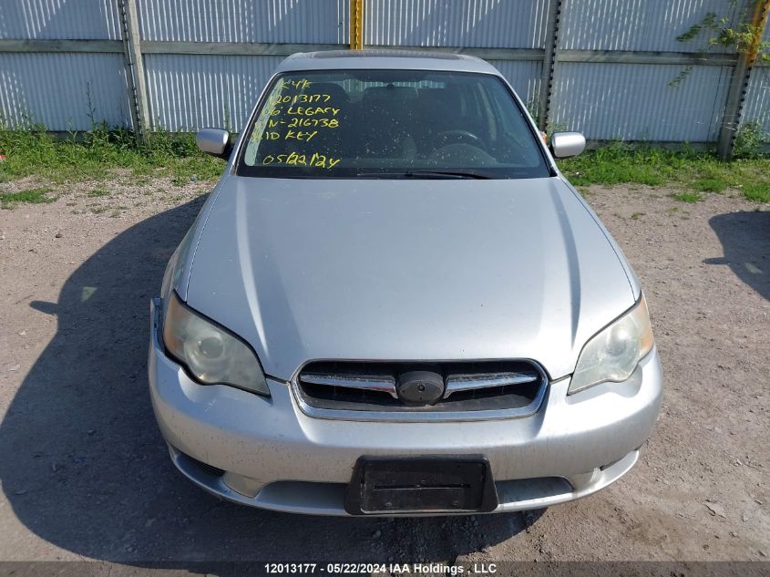 2006 Subaru Legacy 2.5I VIN: 4S3BL626767216738 Lot: 12013177