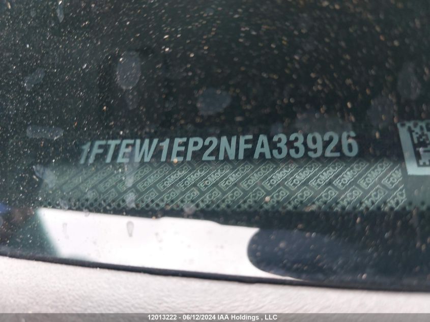 2022 Ford F150 Supercrew VIN: 1FTEW1EP2NFA33926 Lot: 12013222