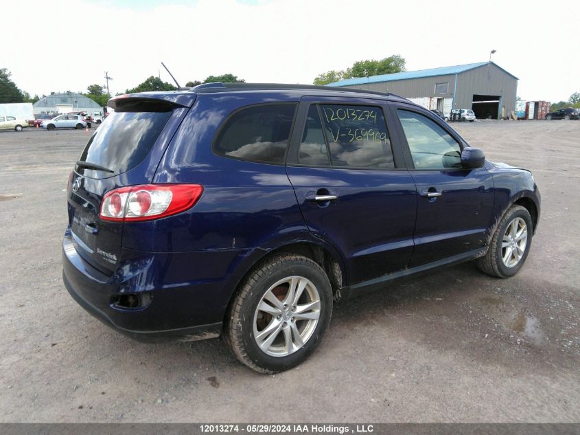 2010 Hyundai Santa Fe Se VIN: 5NMSHDAGXAH369969 Lot: 12013274