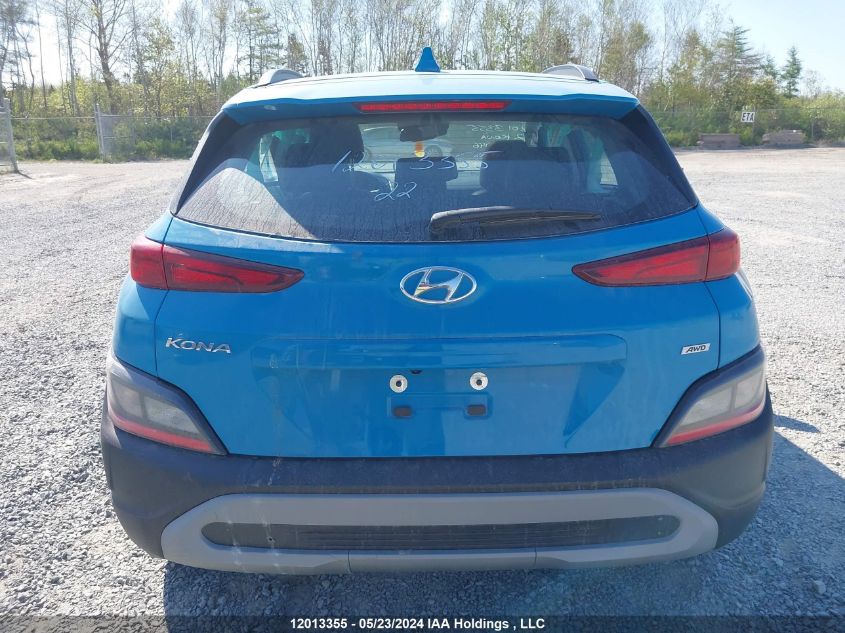 2022 Hyundai Kona Sel VIN: KM8K6CABXNU788046 Lot: 12013355