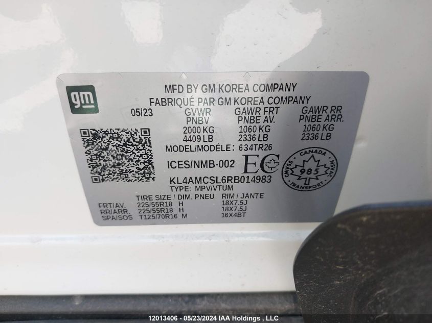 2024 Buick Encore Gx VIN: KL4AMCSL6RB014983 Lot: 12013406