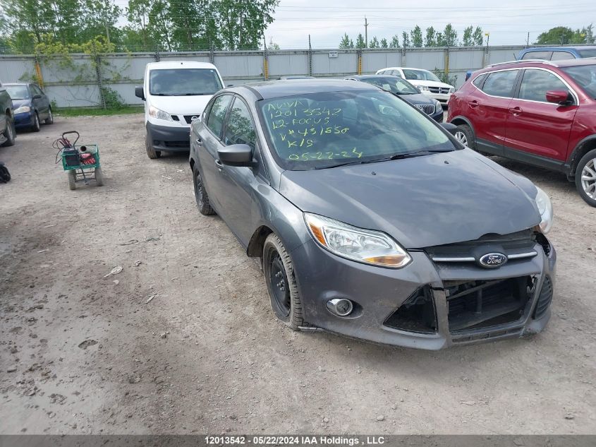 2012 Ford Focus Se VIN: 1FAHP3F26CL431850 Lot: 12013542