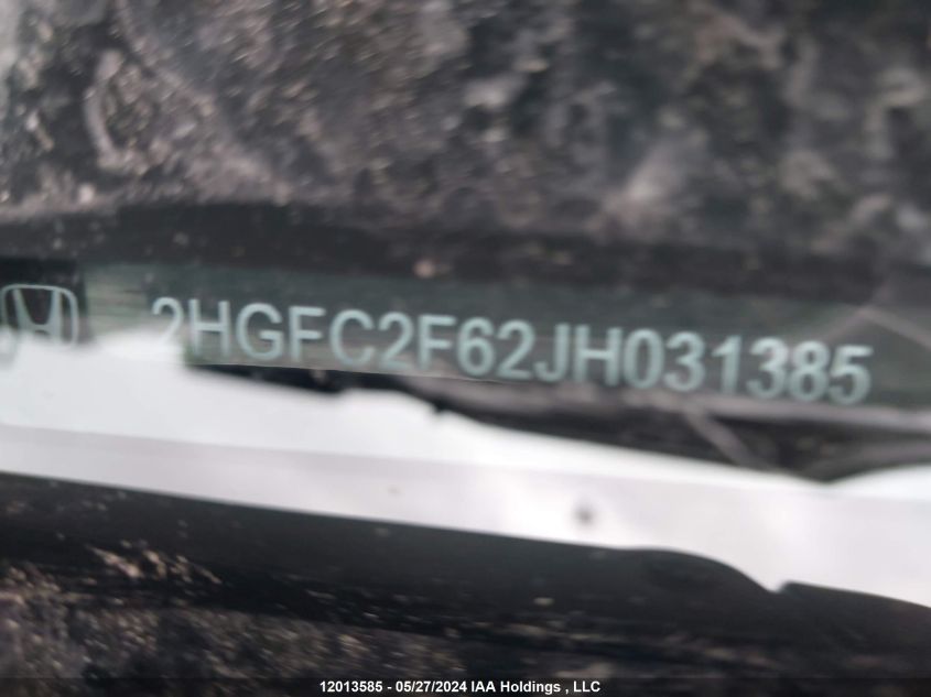 2018 Honda Civic Sedan VIN: 2HGFC2F62JH031385 Lot: 12013585