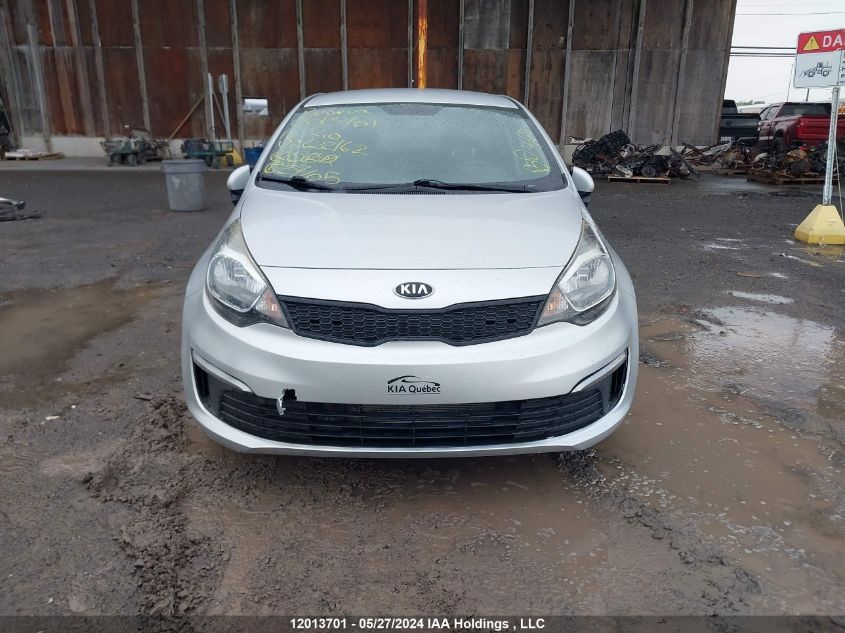 2016 Kia Rio VIN: KNADM4A38G6622162 Lot: 12013701