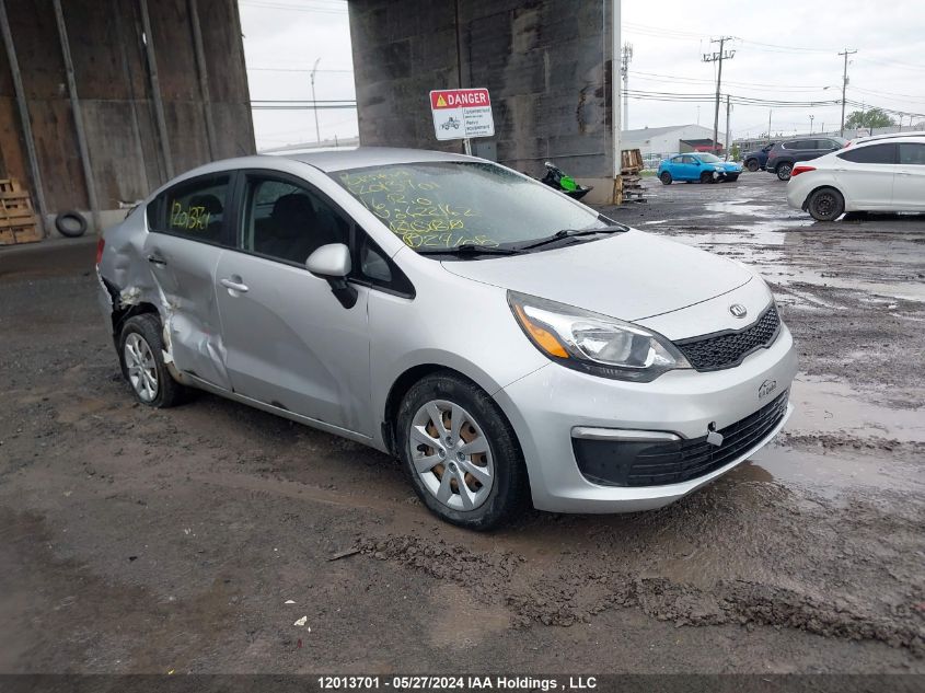 2016 Kia Rio VIN: KNADM4A38G6622162 Lot: 12013701