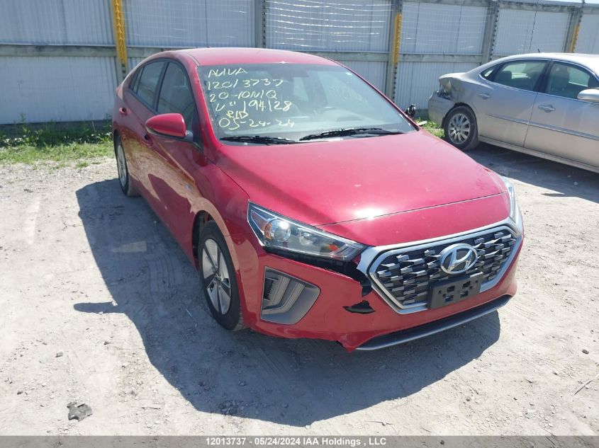 2020 Hyundai Ioniq Hybrid Essential VIN: KMHC75LC0LU194128 Lot: 12013737