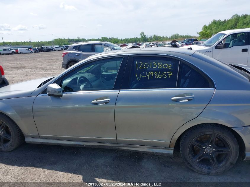 2010 Mercedes-Benz C-Class VIN: WDDGF8BBXAF498657 Lot: 12013802