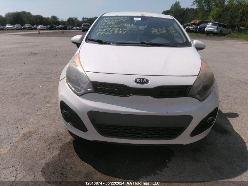 2013 Kia Rio Lx VIN: KNADM5A36D6806386 Lot: 12013874
