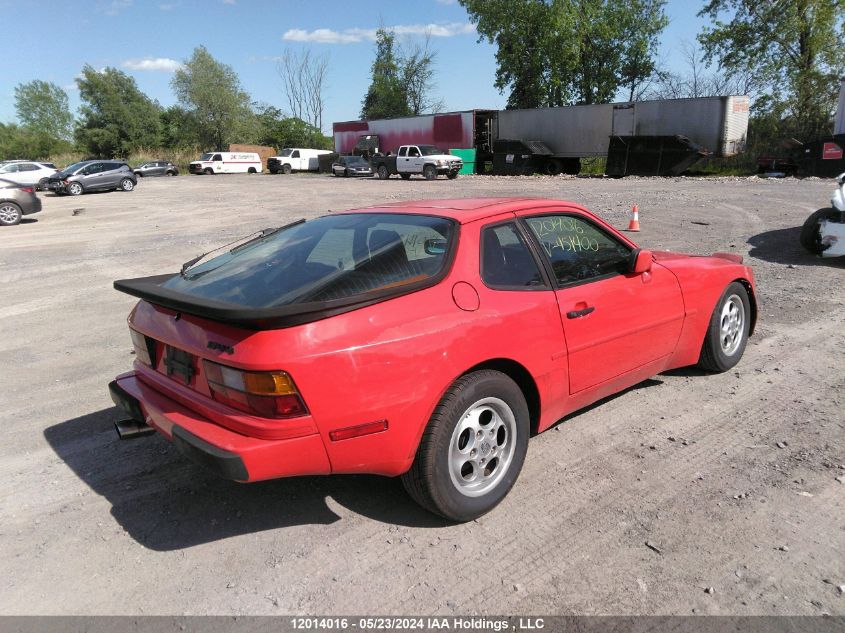 1989 Porsche 944 VIN: WP0AA0944KN451400 Lot: 12014016