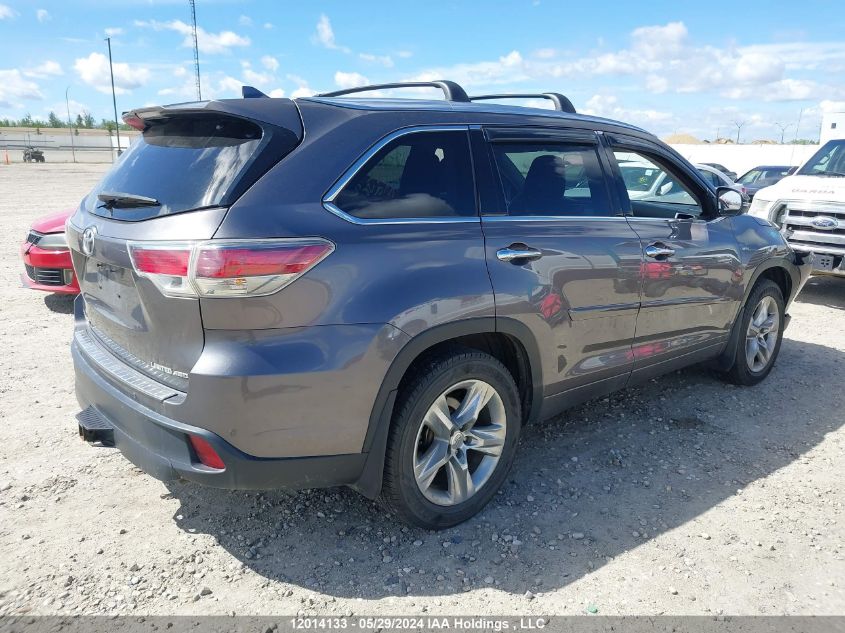 2015 Toyota Highlander Limited VIN: 5TDDKRFHXFS162544 Lot: 12014133