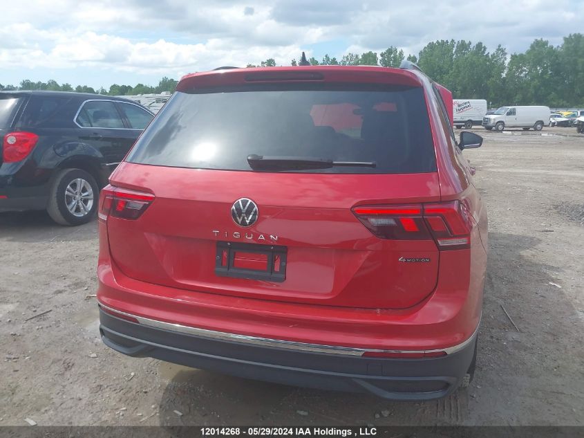 2022 Volkswagen Tiguan VIN: 3VV2B7AX2NM069205 Lot: 12014268