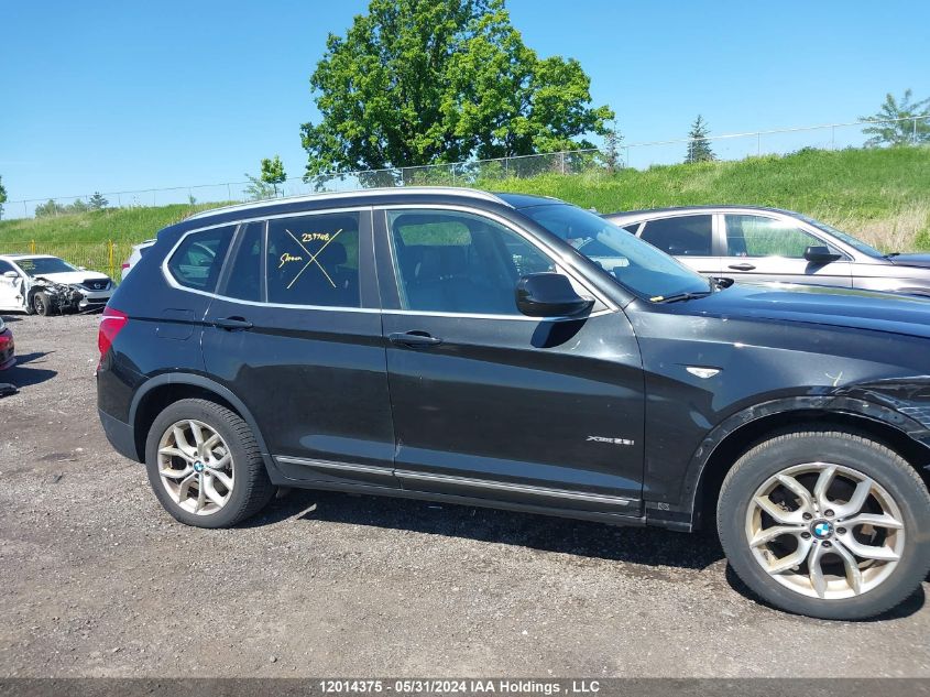 2013 BMW X3 VIN: 5UXWX9C54D0D07843 Lot: 12014375