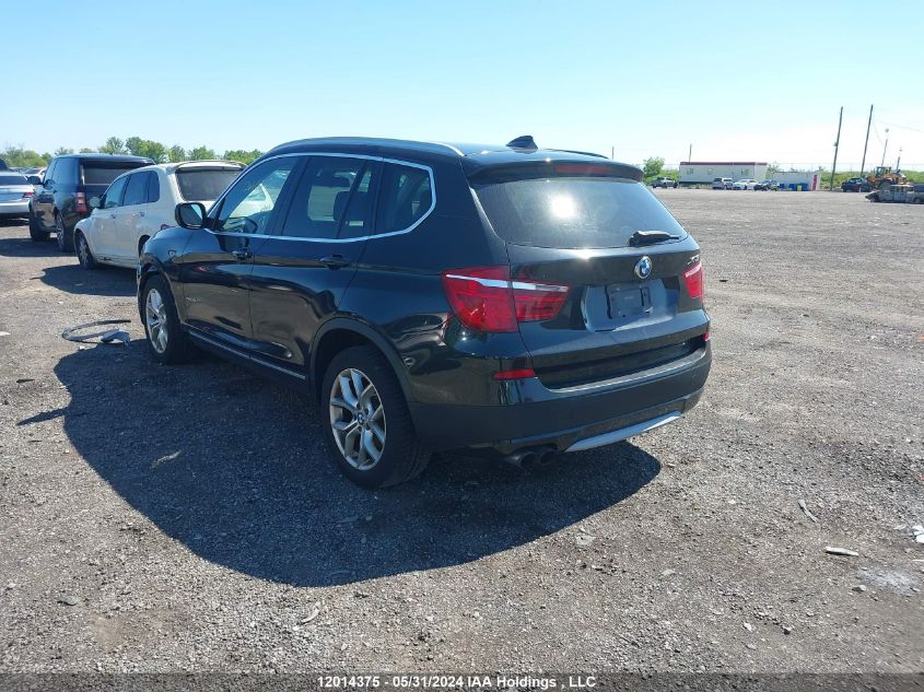 2013 BMW X3 VIN: 5UXWX9C54D0D07843 Lot: 12014375