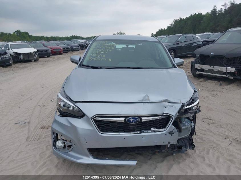 2019 Subaru Impreza Premium VIN: 4S3GTAC64K3725940 Lot: 12014395
