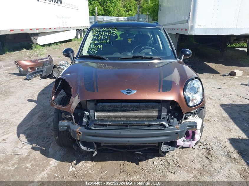 2015 Mini Cooper S Countryman VIN: WMWZC5C59FWP48154 Lot: 12014403