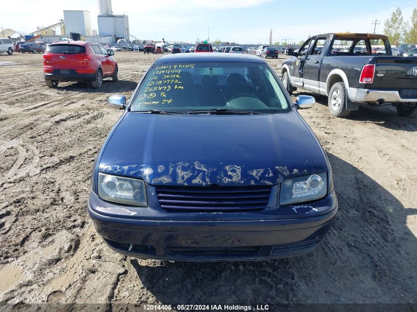 2002 Volkswagen Jetta Gls VIN: 3VWSB29M72M187772 Lot: 12014405