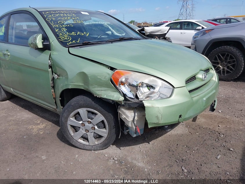 2007 Hyundai Accent VIN: KMHCN35C87U037234 Lot: 12014463