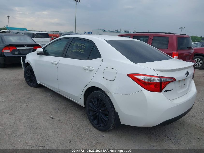 2015 Toyota Corolla L/Le/Le Pls/Prm/S/S Pls VIN: 2T1BURHE6FC242890 Lot: 12014472