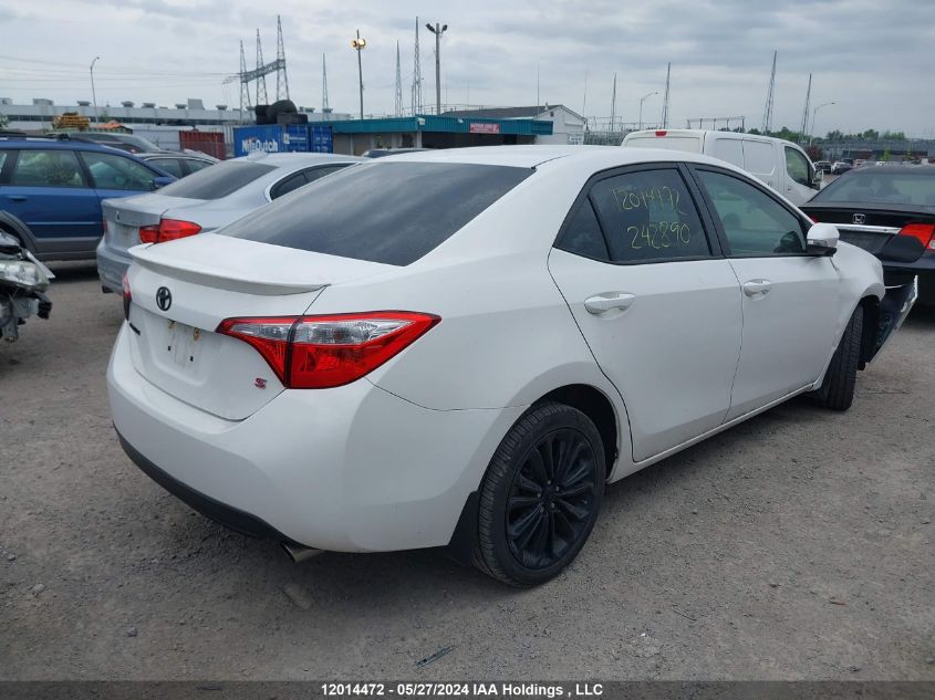 2015 Toyota Corolla L/Le/Le Pls/Prm/S/S Pls VIN: 2T1BURHE6FC242890 Lot: 12014472