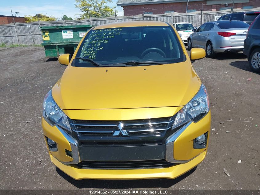 2021 Mitsubishi Mirage VIN: ML32AUHJ8MH001515 Lot: 12014552