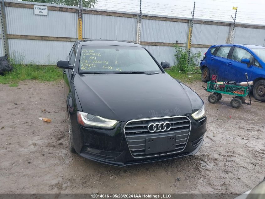 2013 Audi A4 VIN: WAUFFCFL3DN025038 Lot: 12014616