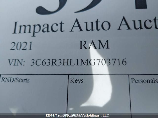 2021 Ram 3500 Big Horn VIN: 3C63R3HL1MG703716 Lot: 12014712