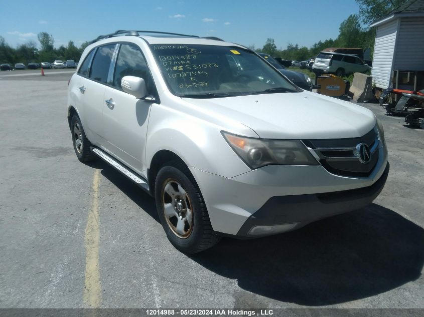 2007 Acura Mdx Technology VIN: 2HNYD28437H531073 Lot: 12014988