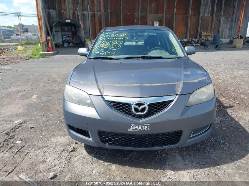 2008 Mazda Mazda3 VIN: JM1BK32F881132726 Lot: 12015076