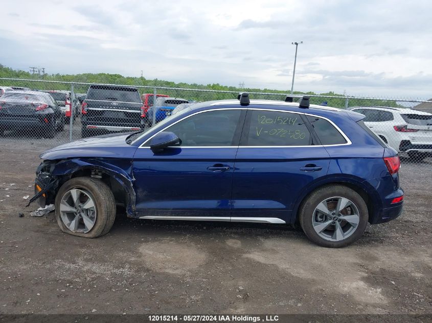 2021 Audi Q5 VIN: WA1AAAFY5M2072580 Lot: 12015214