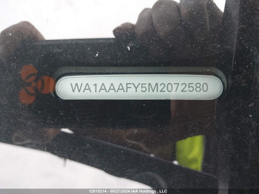 2021 Audi Q5 VIN: WA1AAAFY5M2072580 Lot: 12015214