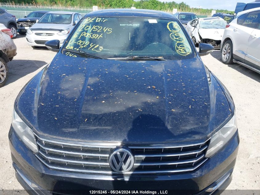 2016 Volkswagen Passat VIN: 1VWBS7A30GC002423 Lot: 12015245