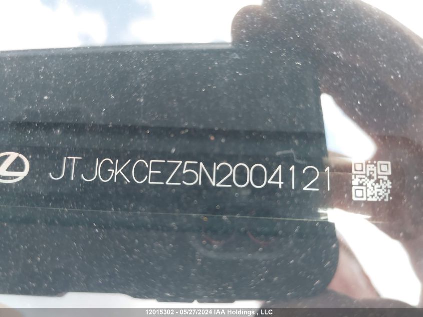 2022 Lexus Nx 350H VIN: JTJGKCEZ5N2004121 Lot: 12015302