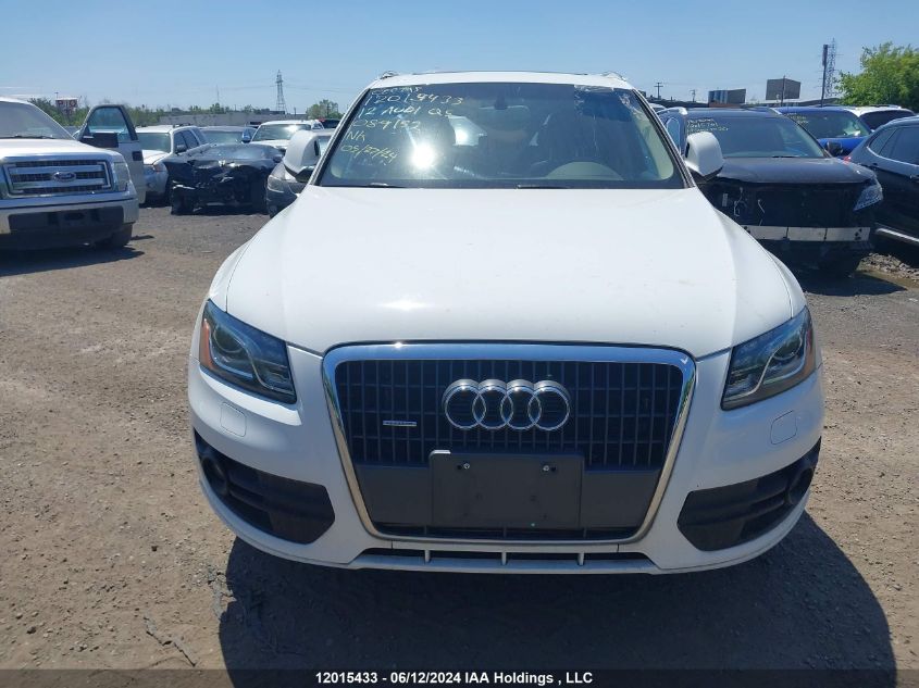 2012 Audi Q5 VIN: WA1VFCFP0CA089152 Lot: 12015433