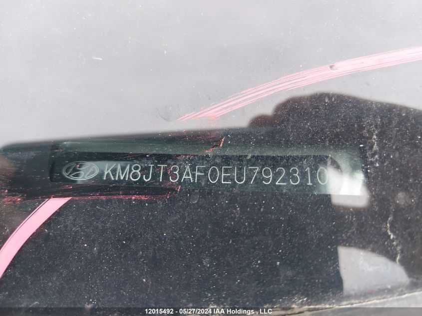 2014 Hyundai Tucson VIN: KM8JT3AF0EU792310 Lot: 12015492