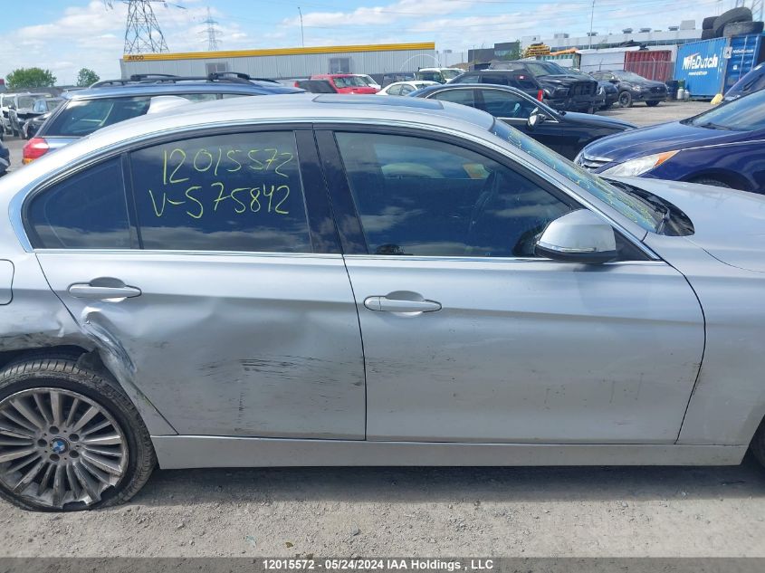 2015 BMW 3 Series VIN: WBA3C3G56FNS75842 Lot: 12015572