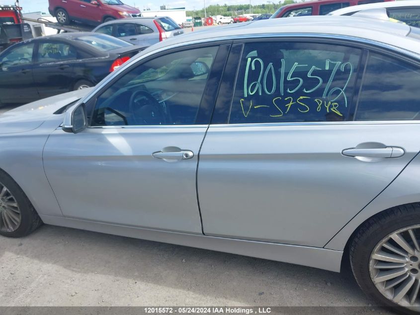 2015 BMW 3 Series VIN: WBA3C3G56FNS75842 Lot: 12015572