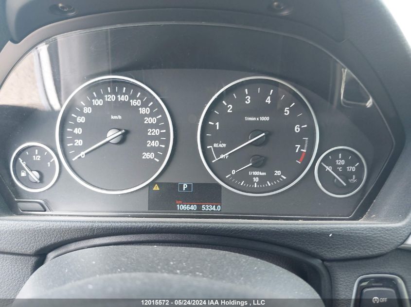 2015 BMW 3 Series VIN: WBA3C3G56FNS75842 Lot: 12015572