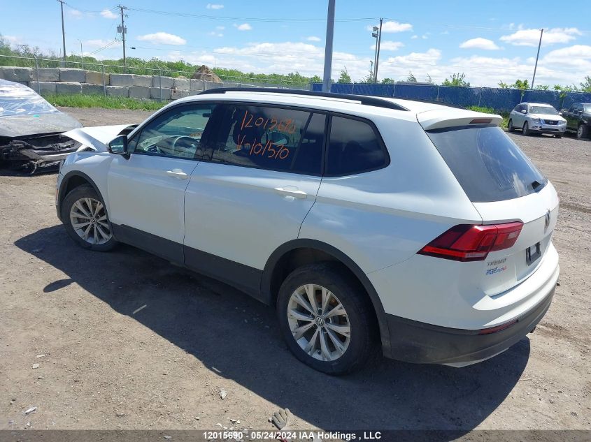 2019 Volkswagen Tiguan S VIN: 3VV0B7AX7KM101570 Lot: 12015690