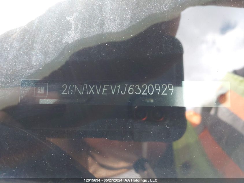 2018 Chevrolet Equinox VIN: 2GNAXVEV1J6320929 Lot: 12015694