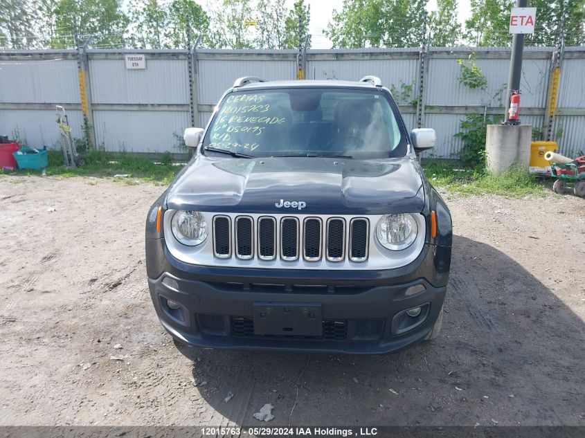 2016 Jeep Renegade Limited VIN: ZACCJBDT4GPD50195 Lot: 12015763