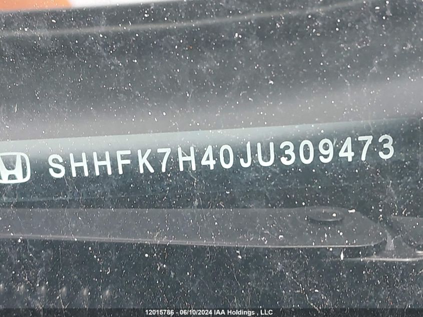 2018 Honda Civic VIN: SHHFK7H40JU309473 Lot: 12015786