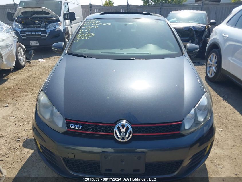 2010 Volkswagen Golf Gti VIN: WVWFV7AJ3AW238631 Lot: 12015839