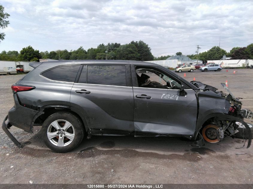 2022 Toyota Highlander Le VIN: 5TDBZRBH1NS223531 Lot: 12015880