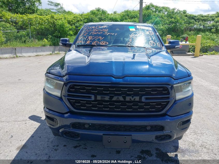 2022 Ram 1500 Sport VIN: 1C6SRFVT6NN196774 Lot: 12016028