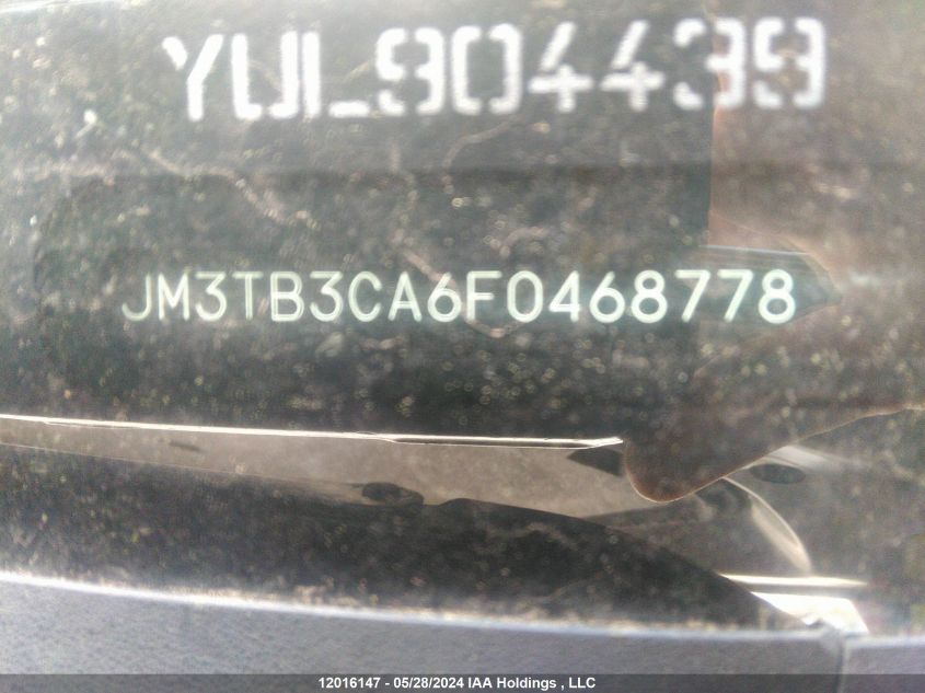 2015 Mazda Cx-9 Touring VIN: JM3TB3CA6F0468778 Lot: 12016147