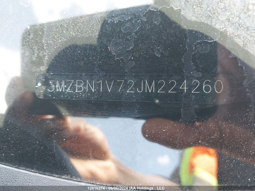 2018 Mazda 3 Touring VIN: 3MZBN1V72JM224260 Lot: 12016274