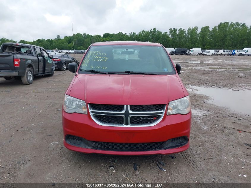 2015 Dodge Grand Caravan Se VIN: 2C4RDGBG1FR681749 Lot: 12016337