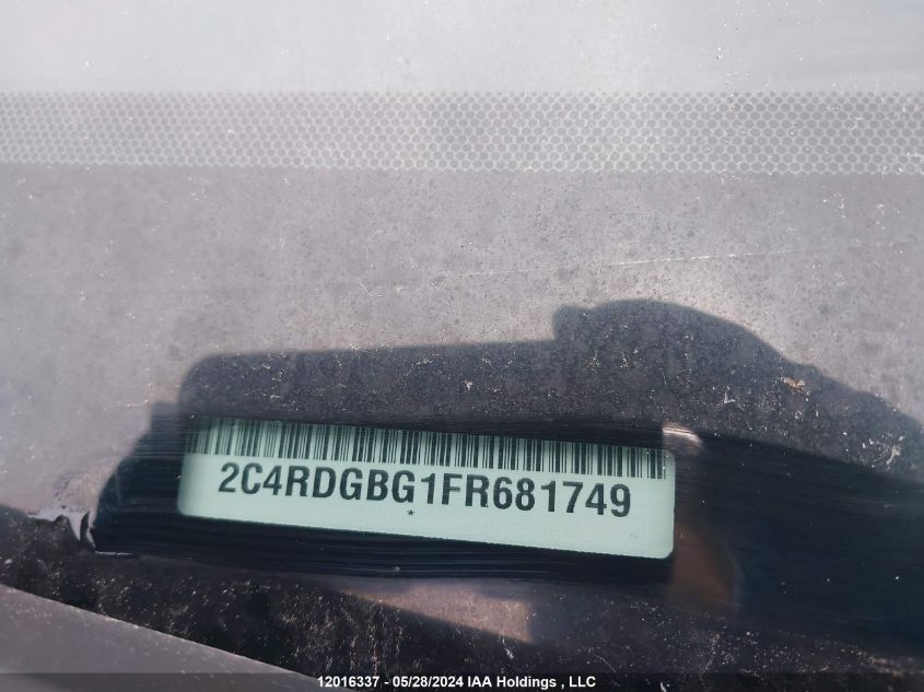 2015 Dodge Grand Caravan Se VIN: 2C4RDGBG1FR681749 Lot: 12016337