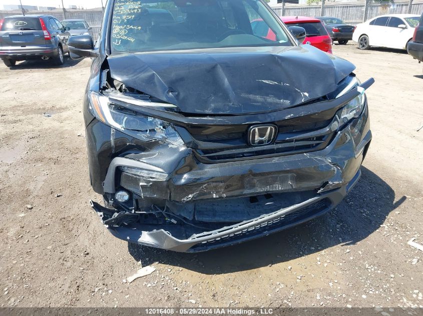2022 Honda Pilot VIN: 5FNYF6H8XNB503493 Lot: 12016408